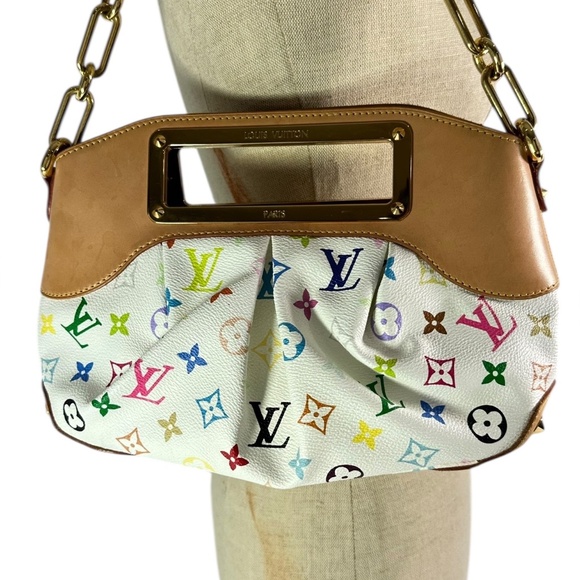 Genuine LOUIS VUITTON Judy PM Monogram White Multicolore Chain Shoulder Bag - Picture 16 of 16
